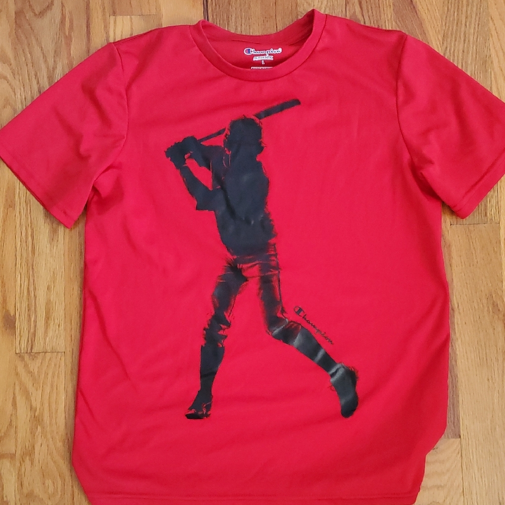 Champion Kids Red Baseball Silhouette Tee